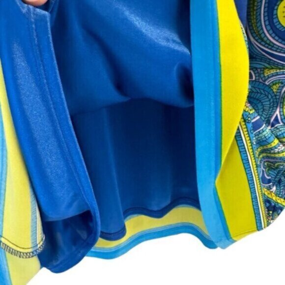 Laundry by Shelli Segal | Blue Green Paisley Lined V Neck Shift Dress Size Large - Picture 4 of 10